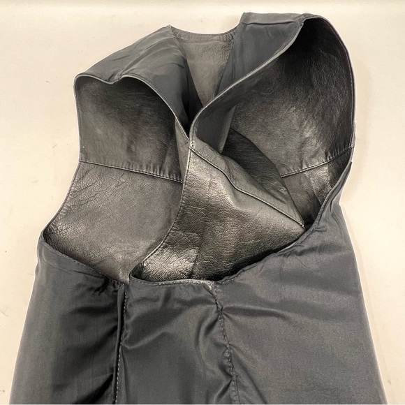 Vintage Irvine Park Men’s Black Leather Button Vest Lined Pockets Biker Size XL - Picture 11 of 14